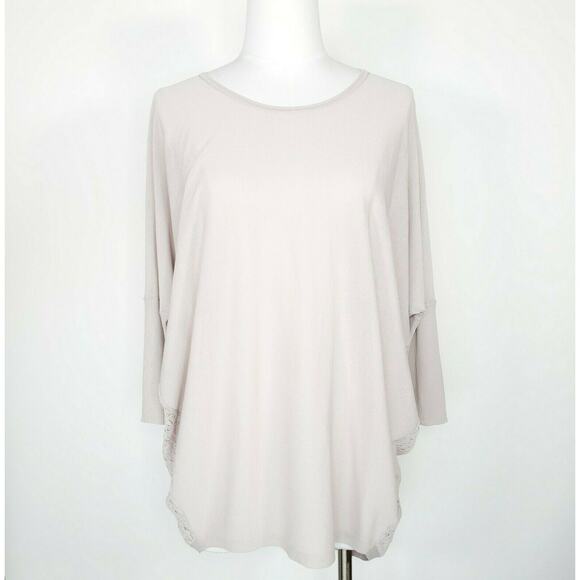 Margaret O'Leary Crochet Top Blouse Lace Open Knit S Dolman Sleeve Pink - Picture 1 of 10